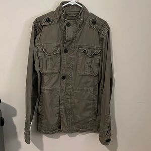 Men’s utility jacket, intentional worn look. Size M